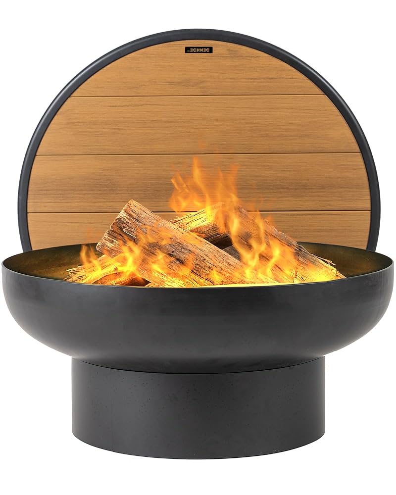 Amazon.com : DENKOE Iron Fire Pit Table with Lid, Extra
